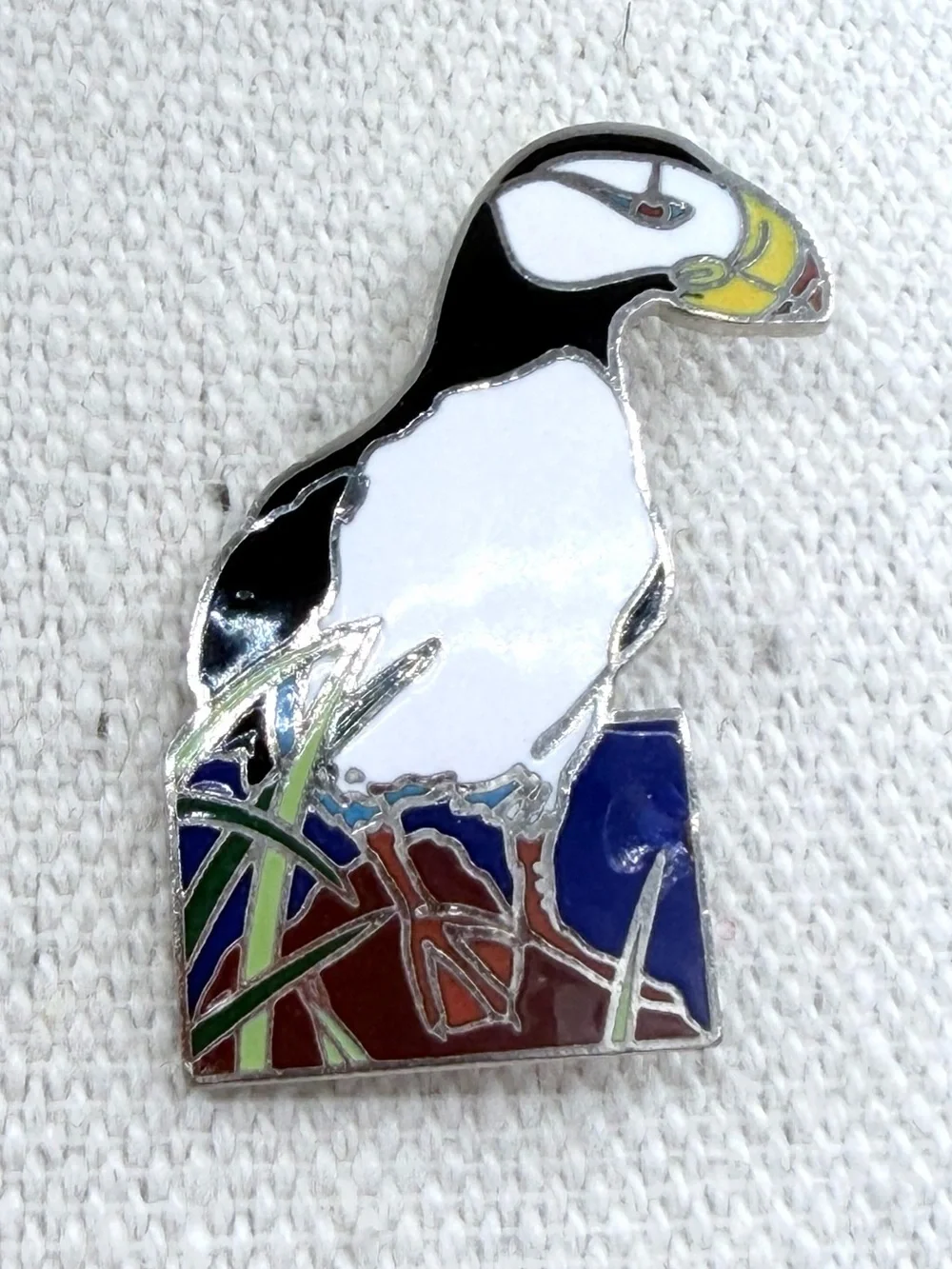Vintage Alaska Puffin Collectible Travel Souvenir Enamel Pin Brooch Jewelry